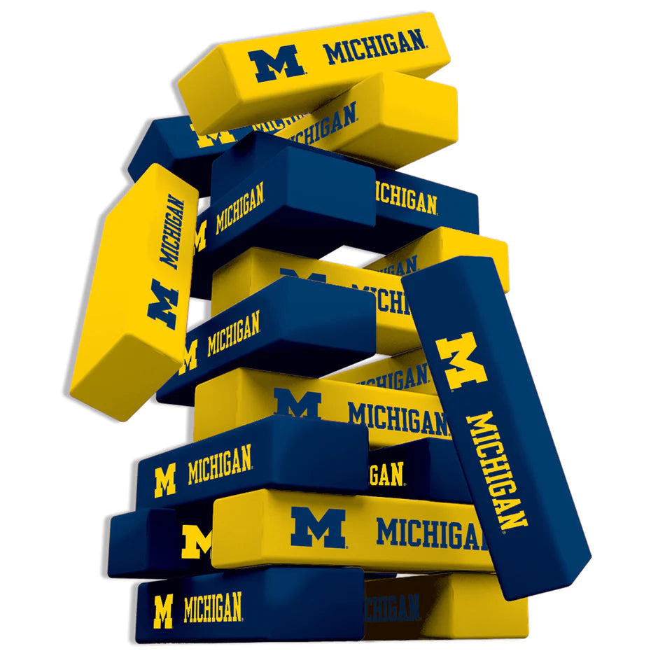 Michigan Wolverines Wood Tumble Tower Game by Masterpieces