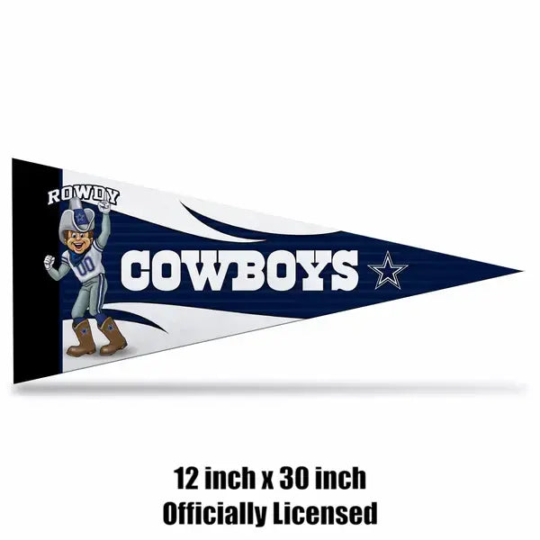 Dallas Cowboys mascot NFL felt pennant with specifications