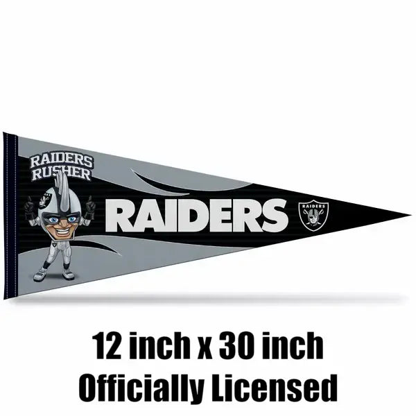 Las Vegas Raiders mascot NFL felt pennant with specifications