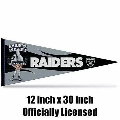 Las Vegas Raiders mascot NFL felt pennant with specifications