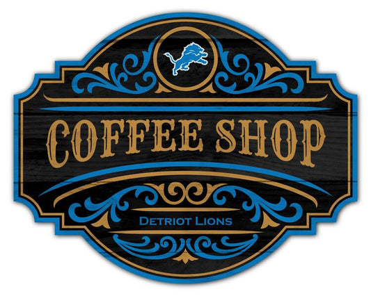 Detroit Lions Coffee Tavern Sign: Choose 12 or 24 inches, featuring team name and logo. Made in the USA. Officially Licensed by the NFL.