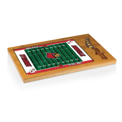 Louisville Cardinals - Icon Glass Top Cutting Board & Knife Set by Picnic Time