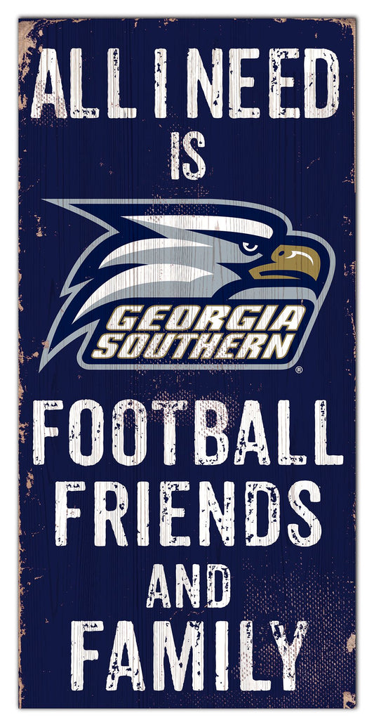 Georgia Southern Eagles 6" x 12" Football Friends and Family Distressed Sign by Fan Creations