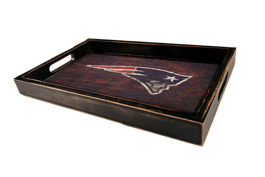New England Patriots Distressed Logo Serving Tray by Fan Creations