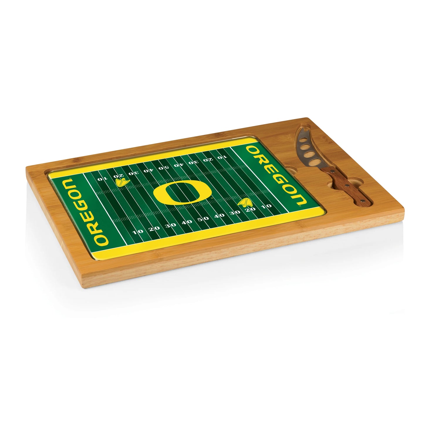 Oregon Ducks - Icon Glass Top Cutting Board & Knife Set by Picnic Time