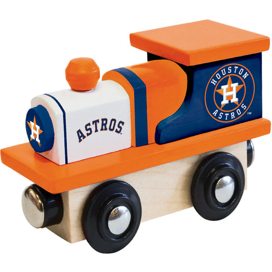 Astros Toy Train: 3.5" x 2.125" x 1.125". Official MLB, team graphics. Works with wooden tracks. Perfect for ages 3 and up!