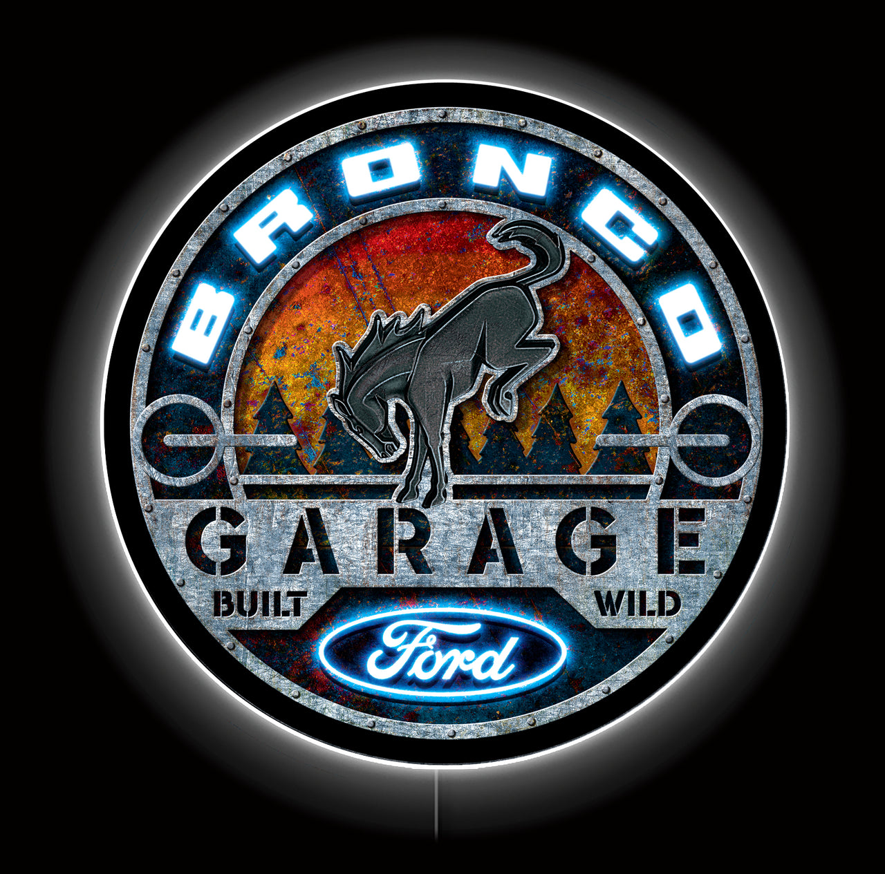 Ford Bronco 23" Round LED Sign