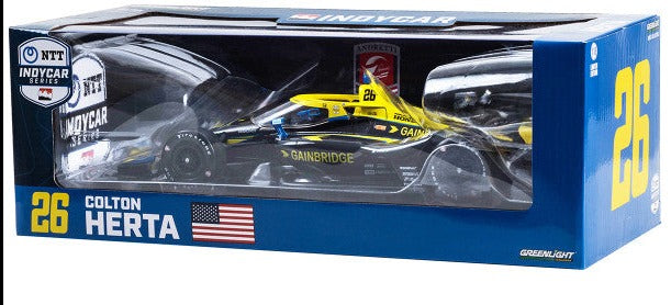Dallara IndyCar #26 Colton Herta "Gainbridge" Andretti Autosport "NTT IndyCar Series" (2023) 1/18 Diecast Model Car by Greenlight