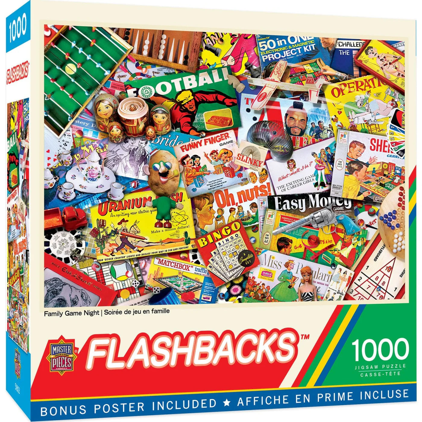 Flashbacks - Family Game Night 1000 Piece Jigsaw Puzzle by Masterpieces