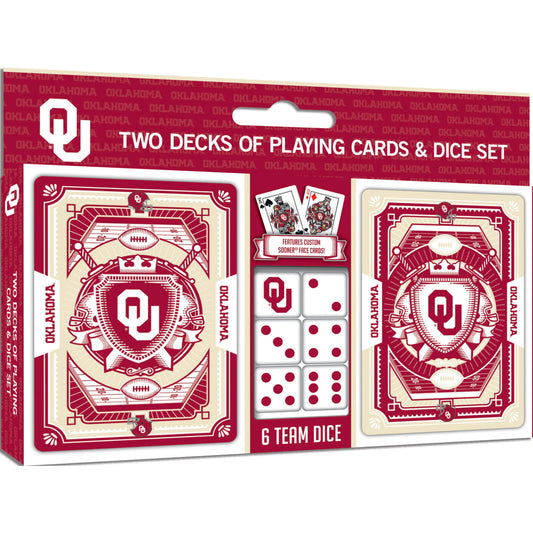 Oklahoma Sooners - 2-Pack Playing Cards & Dice Set by Masterpieces