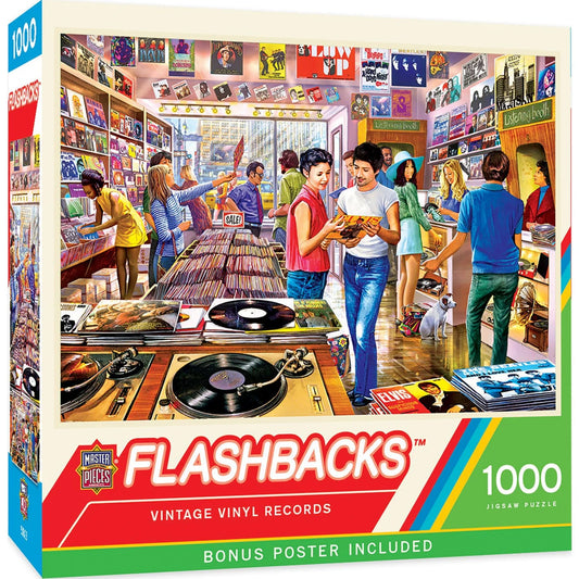 Flashbacks - Vintage Vinyl Records 1000 Piece Jigsaw Puzzle by Masterpieces