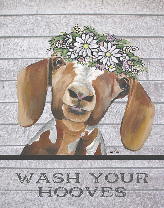 Wash Your Hooves - Cow 12.5" x 16" Metal Tin Sign  - 2466