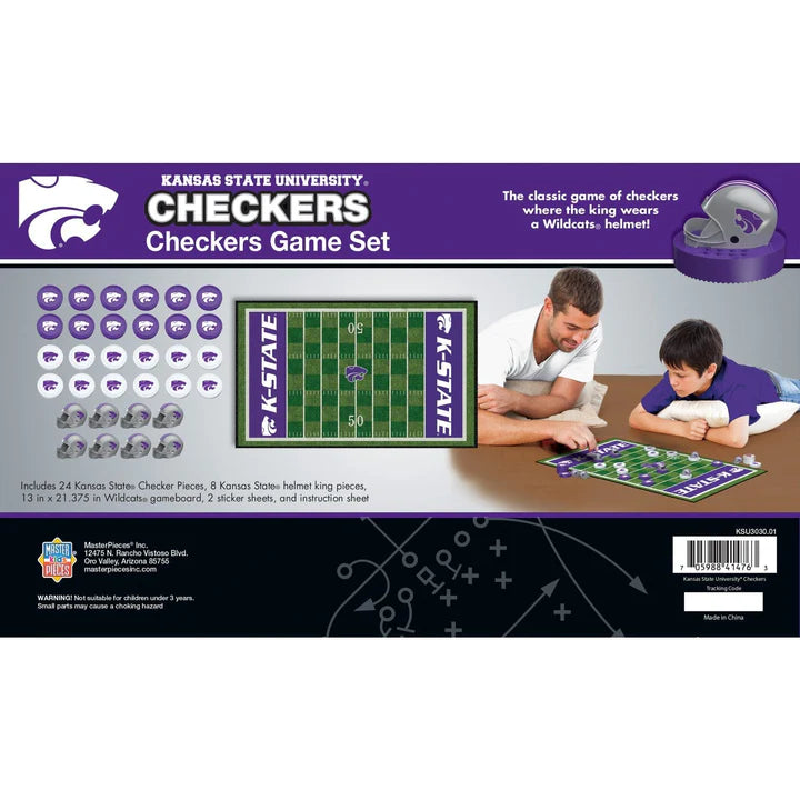 Kansas State Wildcats Checkers Board Game by Masterpieces