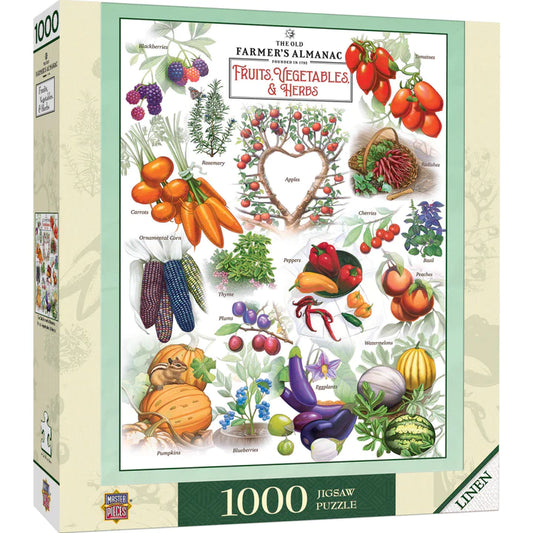 Farmers Almanac Puzzle: 1000 pieces, 19.25" x 26.75". Masterpieces for nature lovers. High-quality satisfaction!