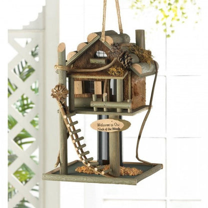 Log Cabin Treehouse Bird Feeder by Songbird Valley