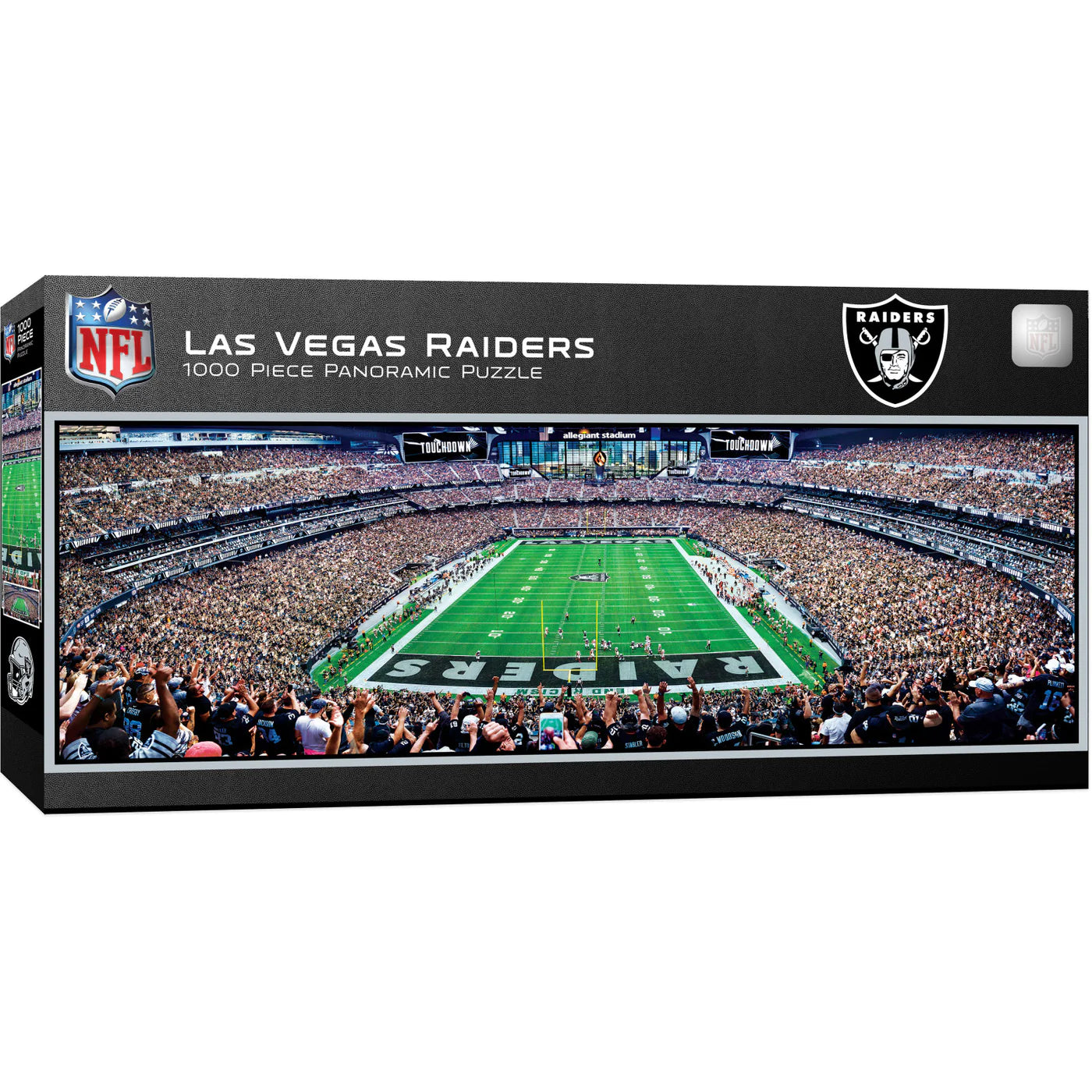 Las Vegas Raiders Panoramic Jigsaw Puzzle - End View, 1000 pieces, brand new, measures 13" x 39", made by Masterpieces.