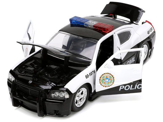 2006 Dodge Charger Police Black and White "Policia Civil" "Fast & Furious" Series 1/24 Diecast Model Car by Jada