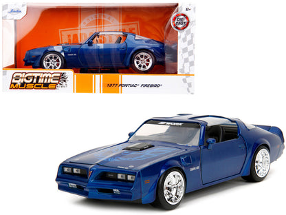 1977 Pontiac Firebird Trans Am Blue Metallic "Bigtime Muscle" Series 1/24 Diecast Model Car by Jada