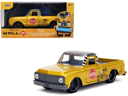Jada 1/32 scale 1972 Chevy Cheyenne diecast from Wall-E in gold metallic with gray top and opening doors

