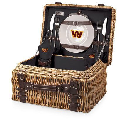 Washington Commanders Champion Picnic Basket with plates, glasses & utensils  - official NFL picnic set