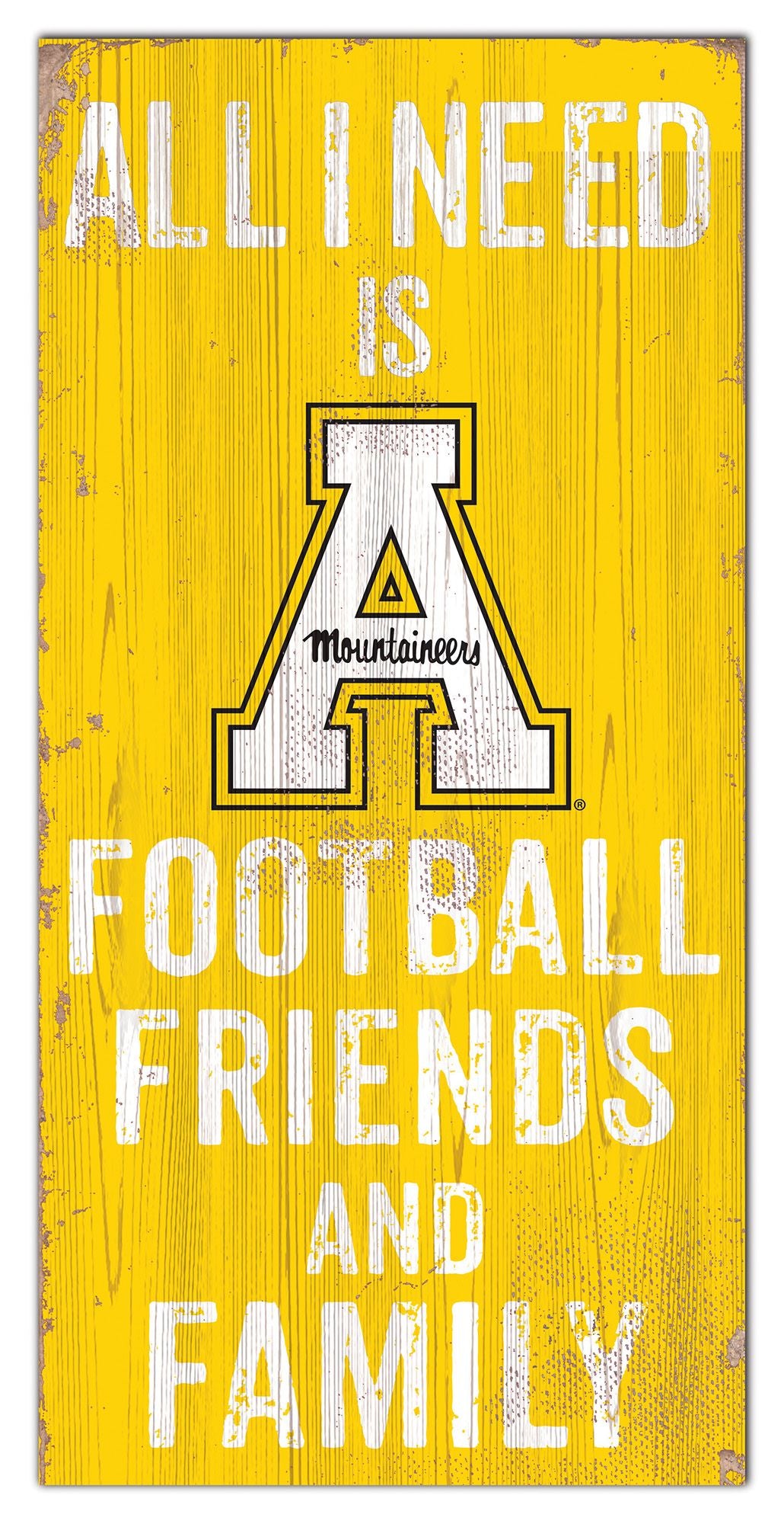 "Appalachian State Mountaineers 6'' x 12'' Football Friends and Family Sign by Fan Creations: Charming wood sign celebrating team, friends, and family."