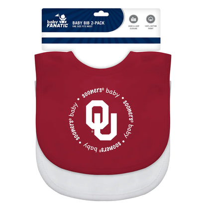 Oklahoma Sooners - Embroidered Baby Bibs 2-Pack by Baby Fanatic