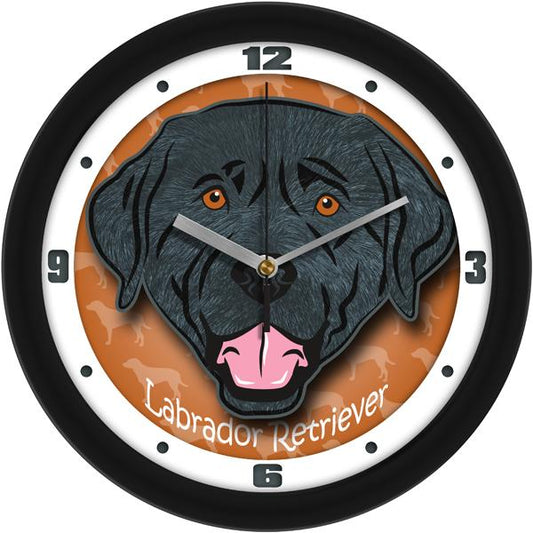 Black Labrador Retriever Dog 11.5" Wall Clock with Silent Sweep
