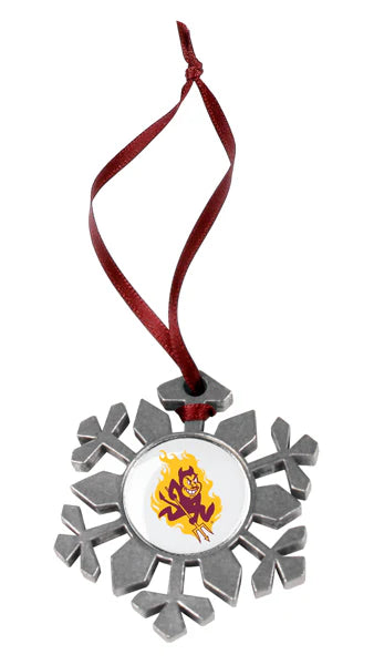 Arizona State Sun Devils Snow Flake Ornament by Linkswalker