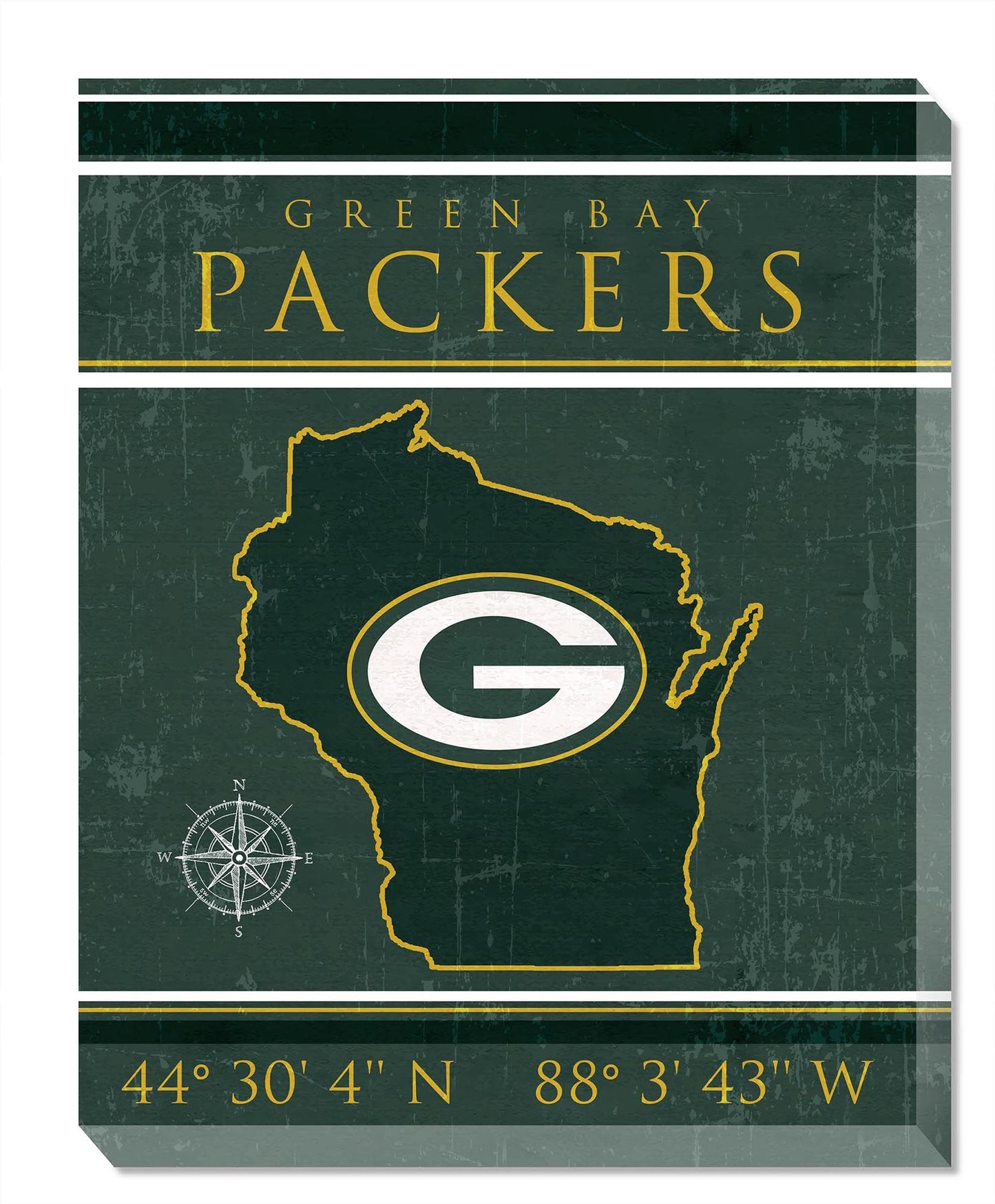 Green Bay Packers Coordinates 16" x 20" Canvas Sign by Fan Creations