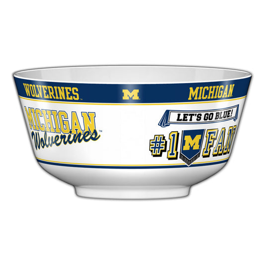 Michigan Wolverines NCAA All JV Party Bowl, 11.75 x 6 inches, durable melamine, vibrant team colors, food-safe