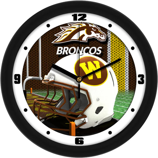 Western Michigan Broncos 11.5" Football Helmet Design Wall Clock by Suntime