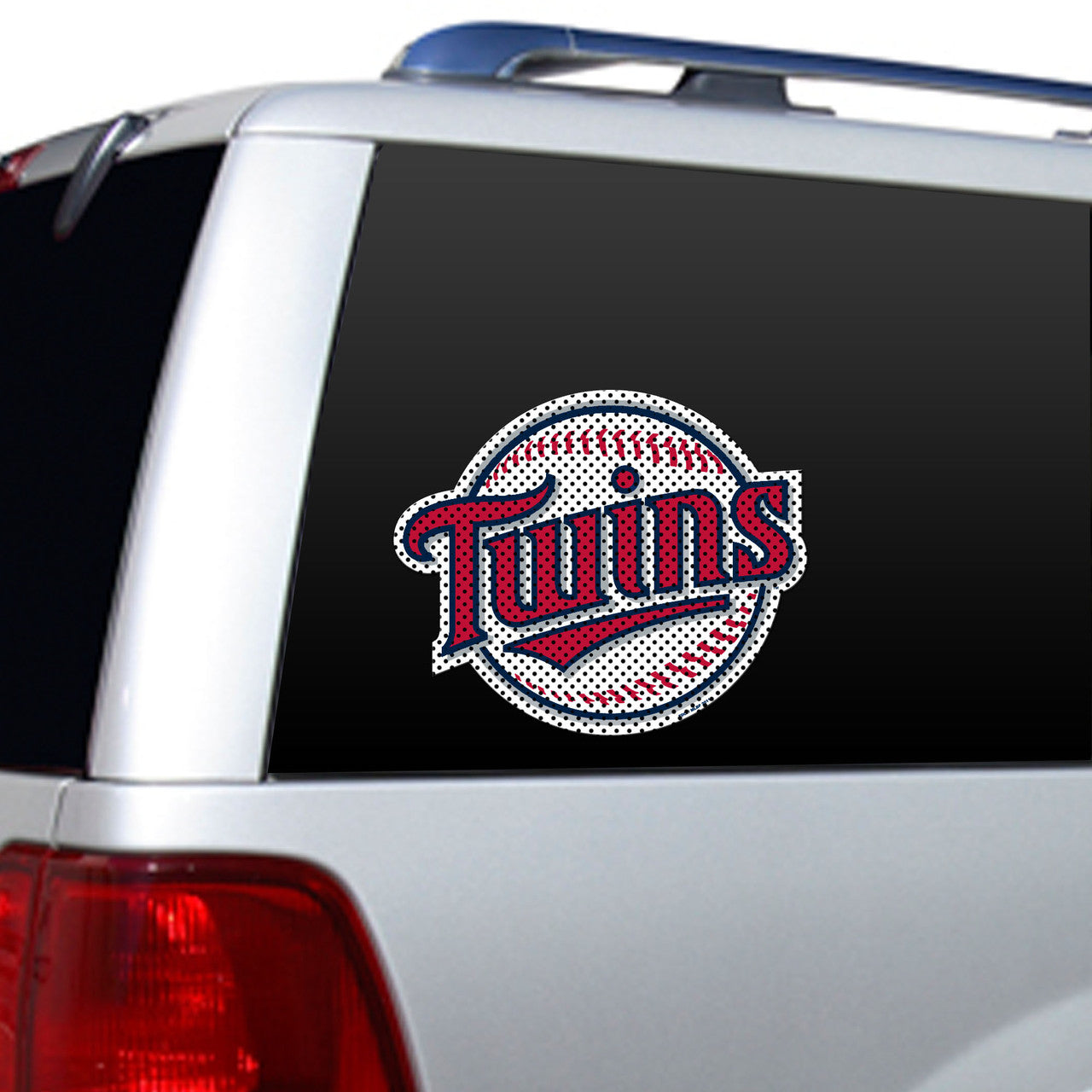 Minnesota Twins 12x10 MLB die cut window film with bold graphics and perforated design for clear view from inside