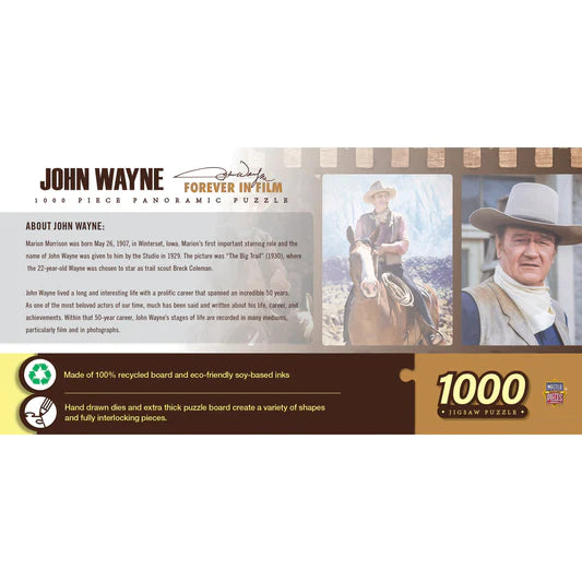 John Wayne Collection - Forever in Film 1000 Piece Panoramic Jigsaw Puzzle by Masterpieces
