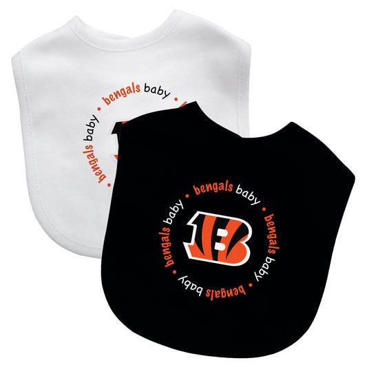Cincinnati Bengals - Embroidered Baby Bibs 2-Pack by Baby Fanatic
