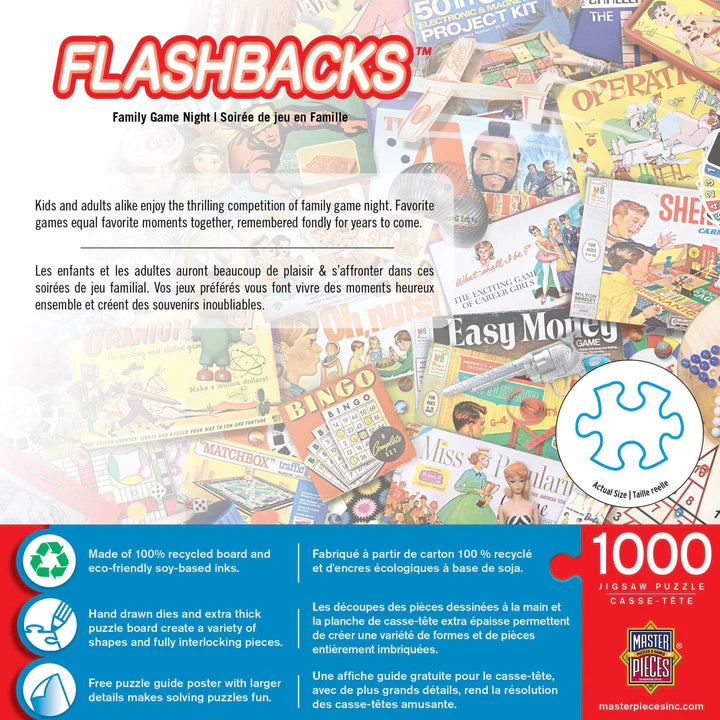 Flashbacks - Family Game Night 1000 Piece Jigsaw Puzzle by Masterpieces