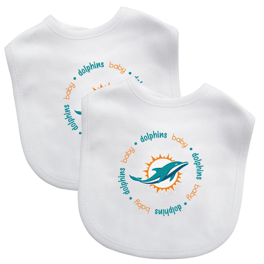 Miami Dolphins - Embroidered Baby Bibs 2-Pack by Baby Fanatic