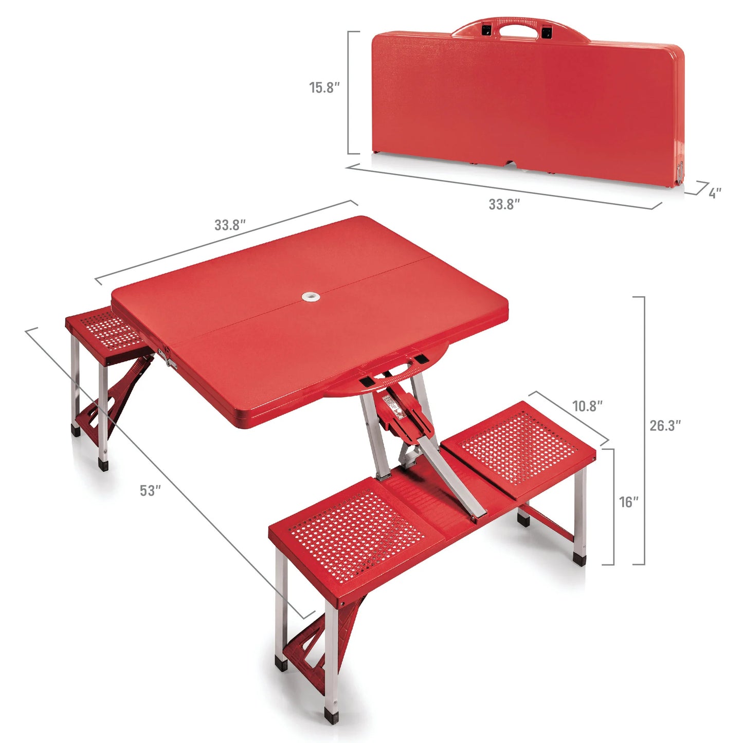 Atlanta Falcons Red Portable Camping / Picnic / Tailgating Folding Table with Seats by Picnic Time