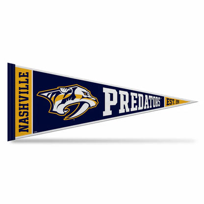 Nashville Predators NHL Soft Felt Pennant 12" x 30" by Rico featuring vibrant team graphics and colors.