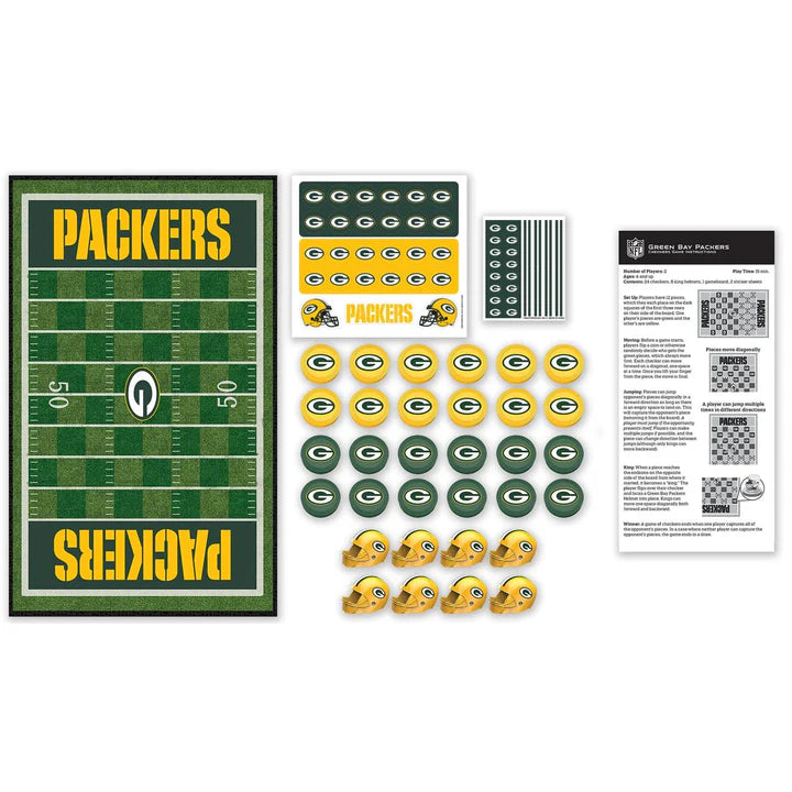 Green Bay Packers Checkers Board Game by Masterpieces