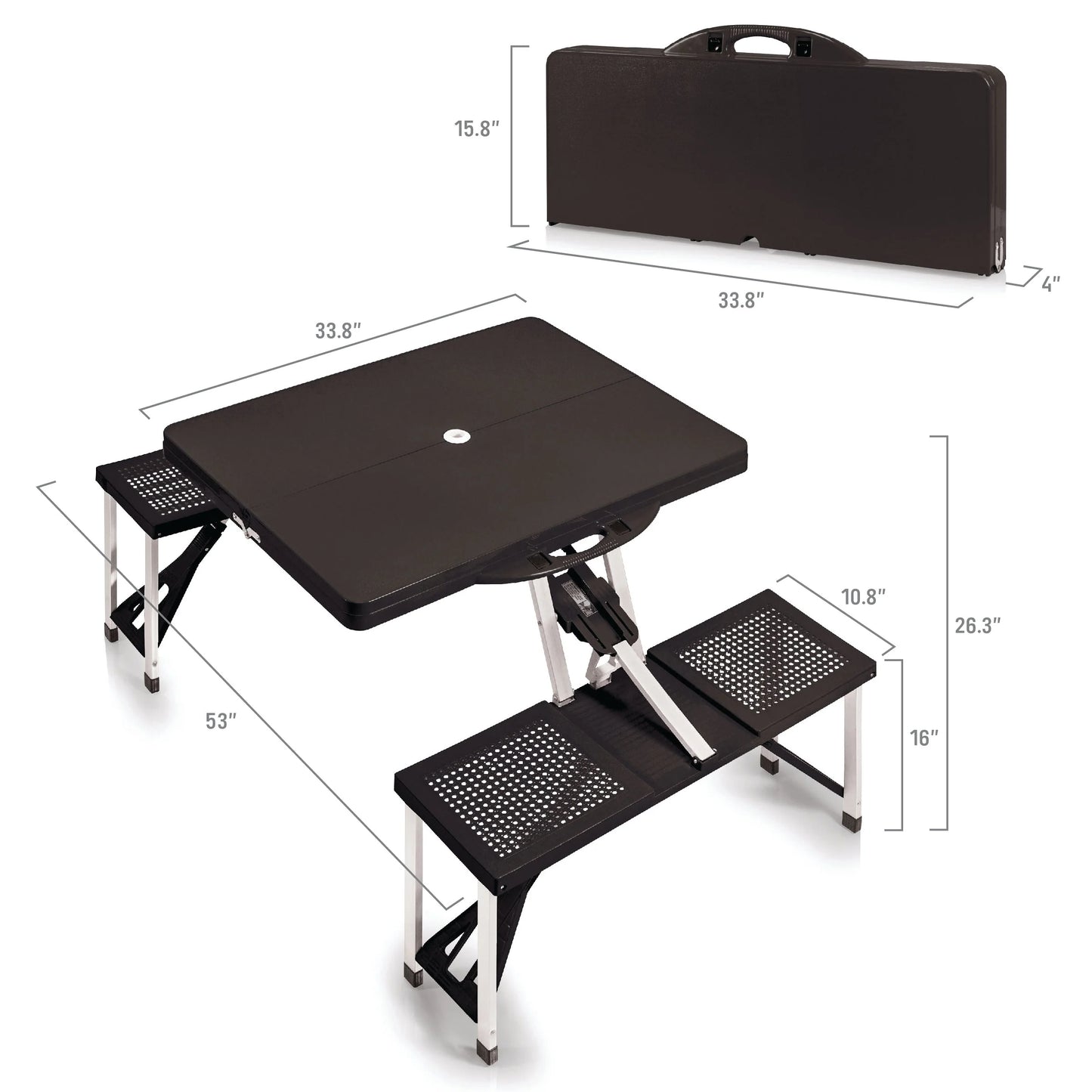 Wyoming Cowboys Field Design Portable Camping / Picnic / Tailgating Folding Table with Seats by Picnic Time