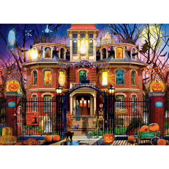 Glow in the Dark - Haunted House on the Hill 1000 Piece Jigsaw Puzzle by Masterpieces
