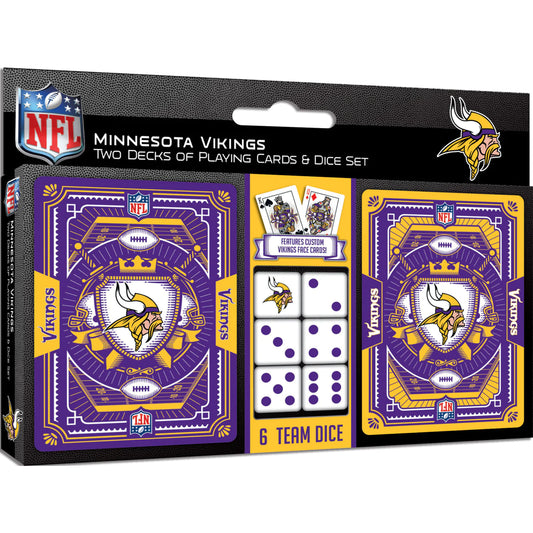 Minnesota Vikings - 2-Pack Playing Cards & Dice Set by Masterpieces