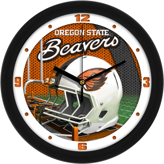 Oregon State Beavers 11.5" Football Helmet Design Wall Clock by Suntime