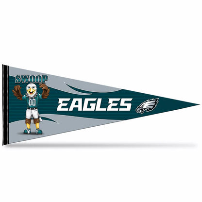Philadelphia Eagles NFL felt pennant 12 x 30 inches, green mascot design, officially licensed, made in USA by Rico