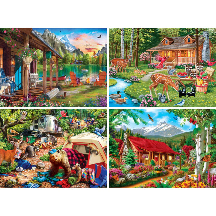 Space Savers - Great Outdoors 500 Piece 4 Pack Jigsaw Puzzle Bundle by Masterpieces