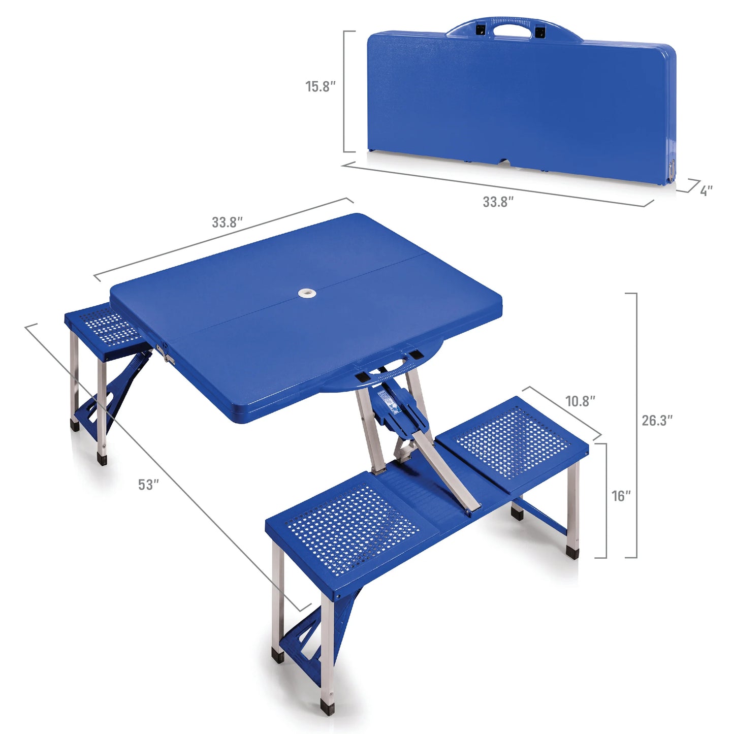 Florida Gators Field Design Portable Camping / Picnic / Tailgating Folding Table with Seats by Picnic Time