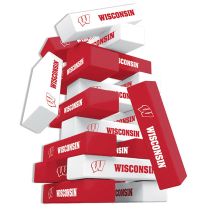 Wisconsin Badgers Wood Tumble Tower Game by Masterpieces