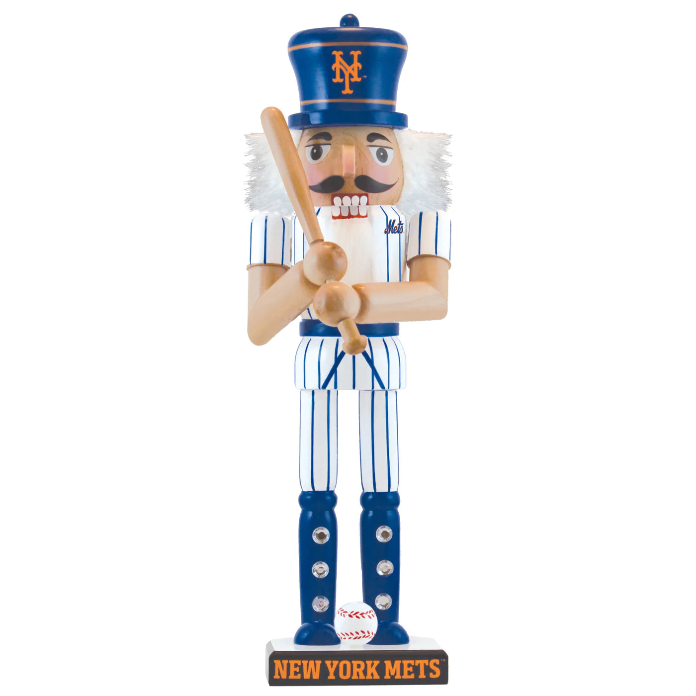 New York Mets Collectible 12" Wooden Nutcracker by Masterpieces