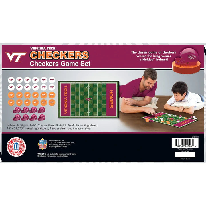 Virginia Tech Hokies Checkers Board Game by Masterpieces