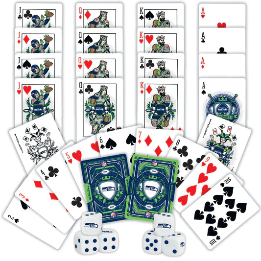 Seattle Seahawks - 2-Pack Playing Cards & Dice Set by Masterpieces